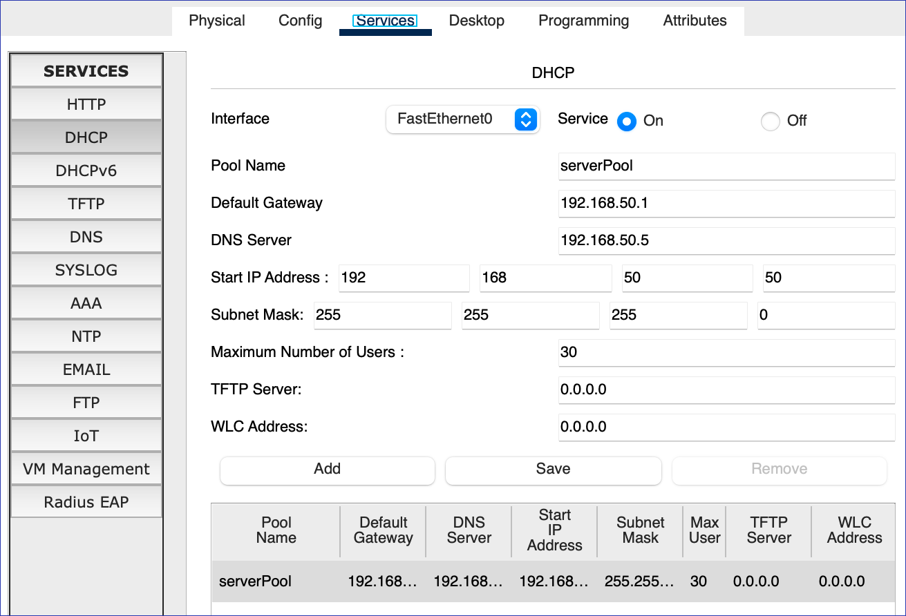 PC-s DHCP szerver beállítása