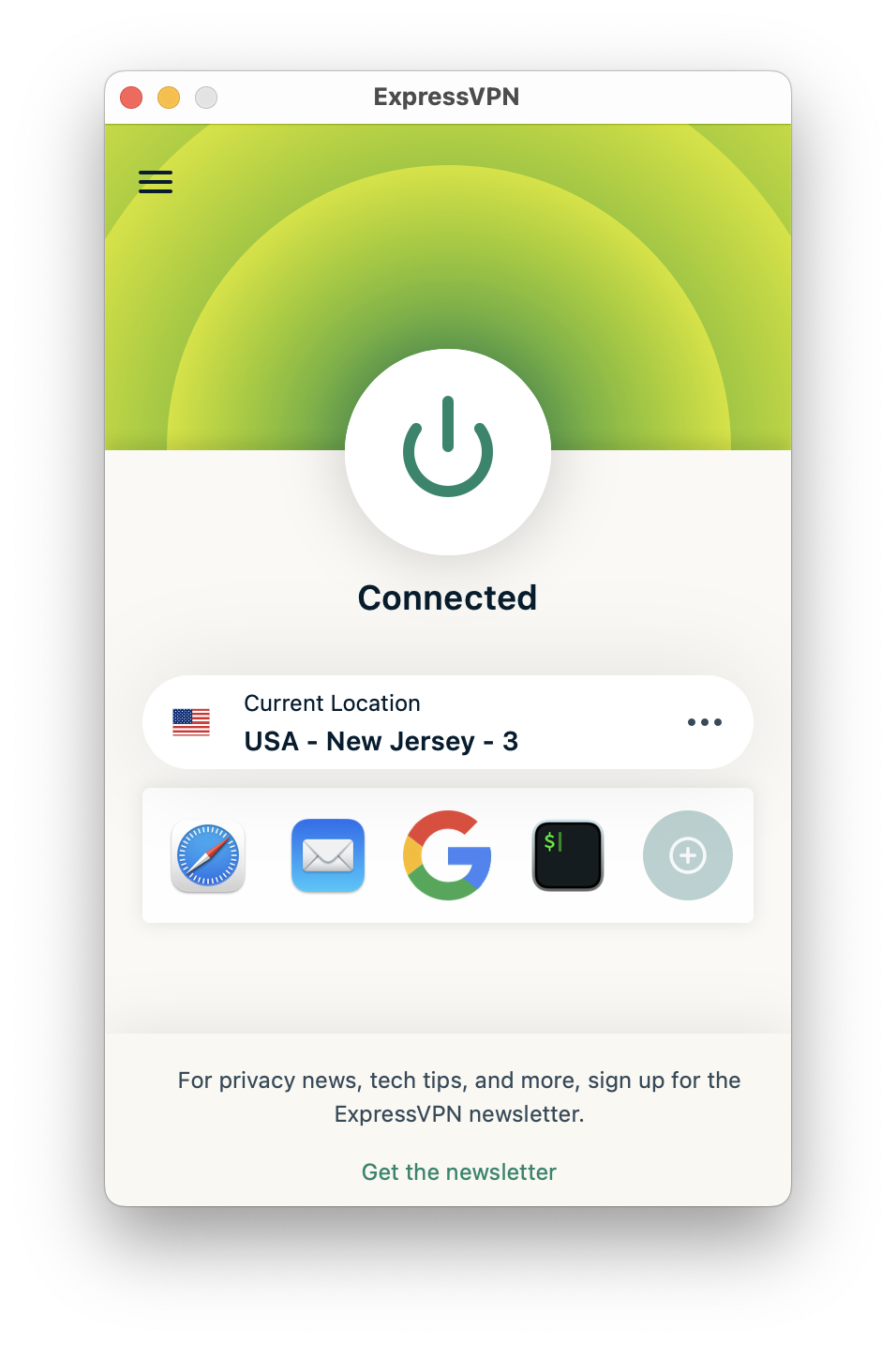 Az ExpressVPN egy amerikai kapcsolattal