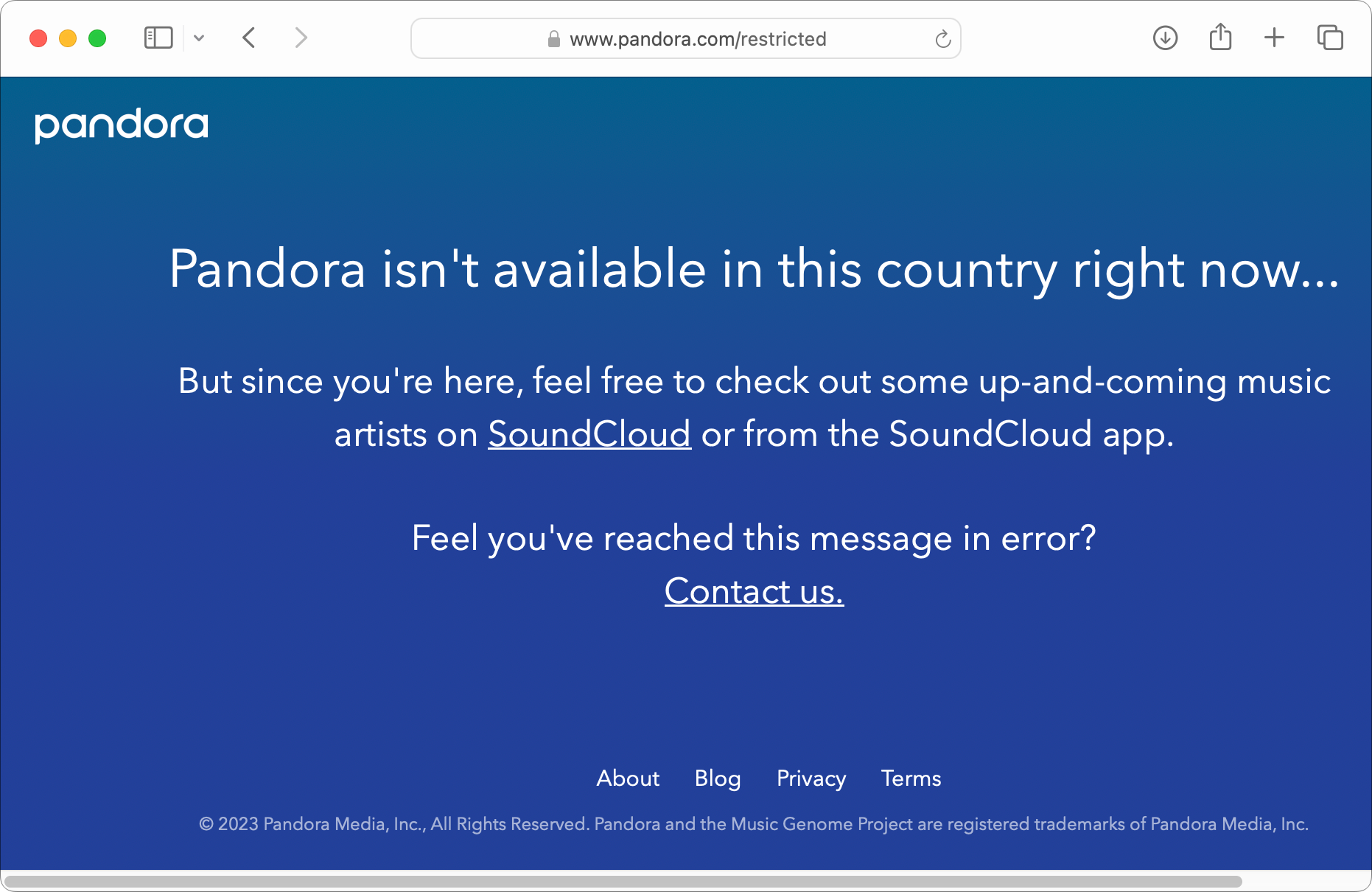 A pandora.com szolgáltatásai nem érhetők el Magyarországról